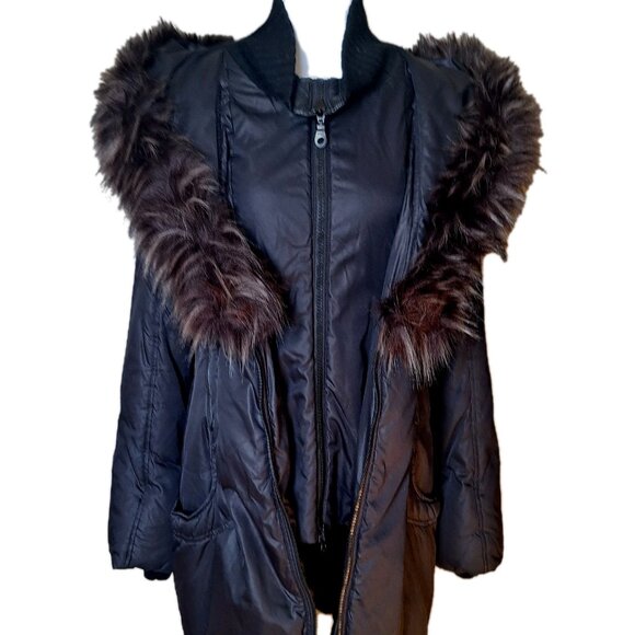 GUESS BY MARCIANO JAYDE Down Puffer Coat Jet Black SIZE LARGE - Picture 8 of 14